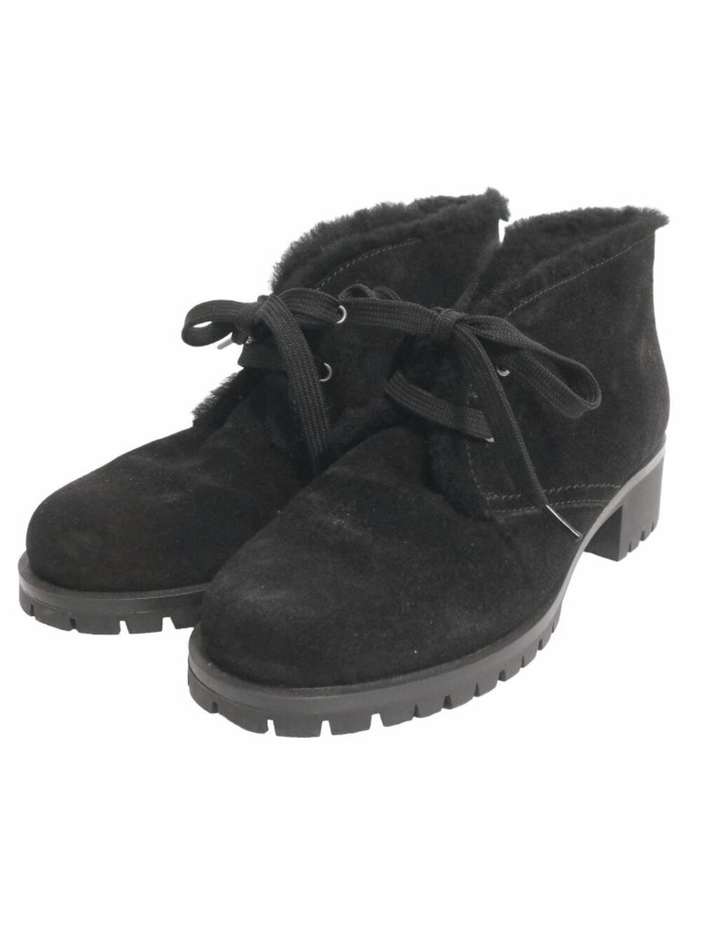 Prada Inner Fleece Booties Black Boots